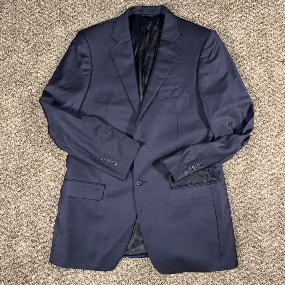 Balmain Paris by Decarnin Mens 40L Navy Blue Super 150s Wool Blazer Sport Coat‎